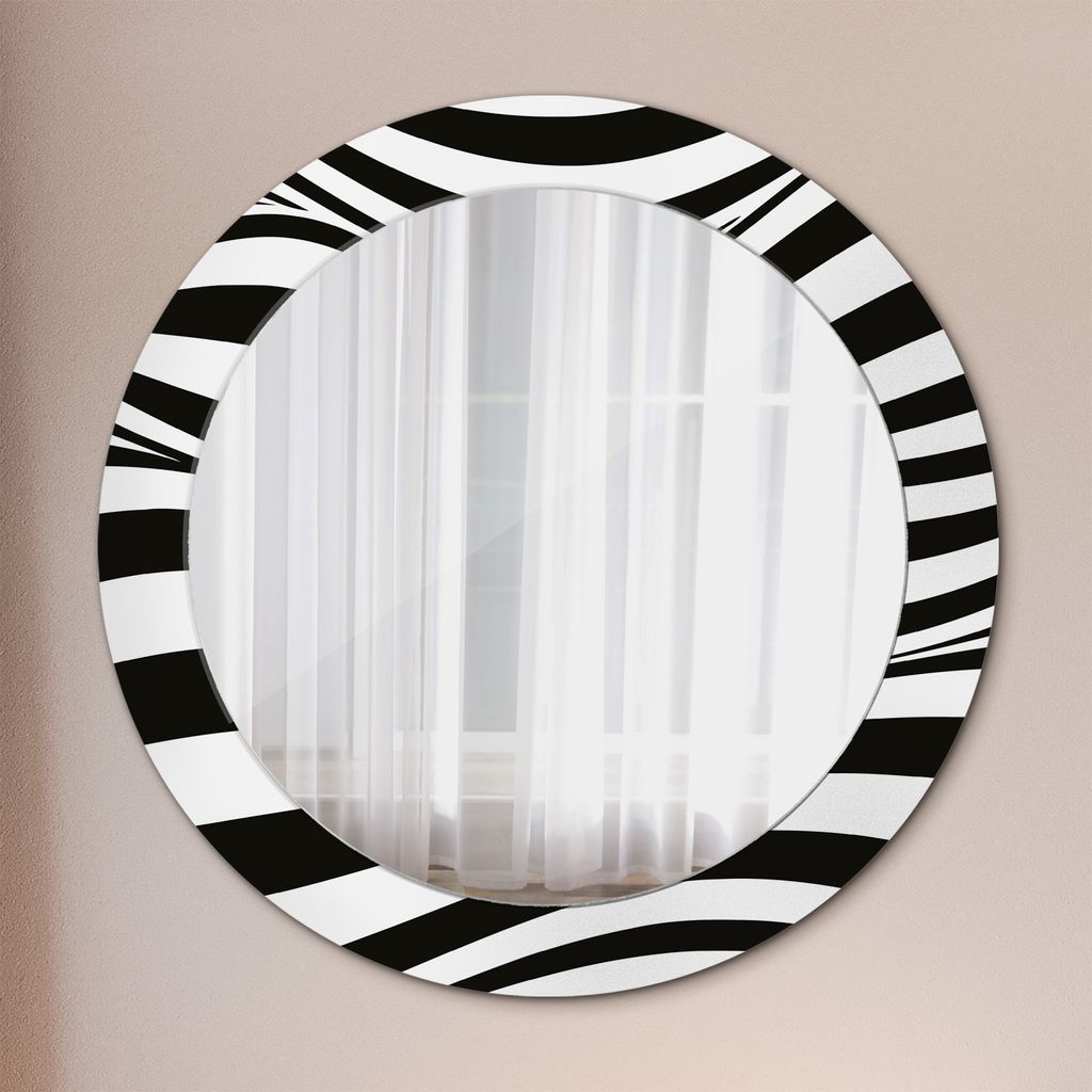 Ø70cm Modern Spiegel - Wandspiegel Wandmontage- Schlafzimmer - Abstrakt Welle