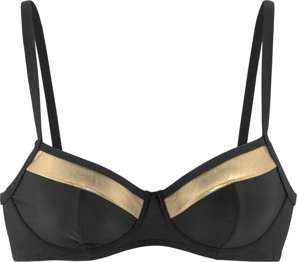 LASCANA Bügel-Bikini-Top schwarz-goldfarben Größe 40 Cup D