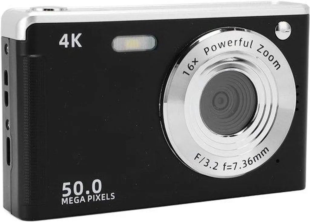 Appareil photo numérique 4K compact noir pour débutant et voyage
