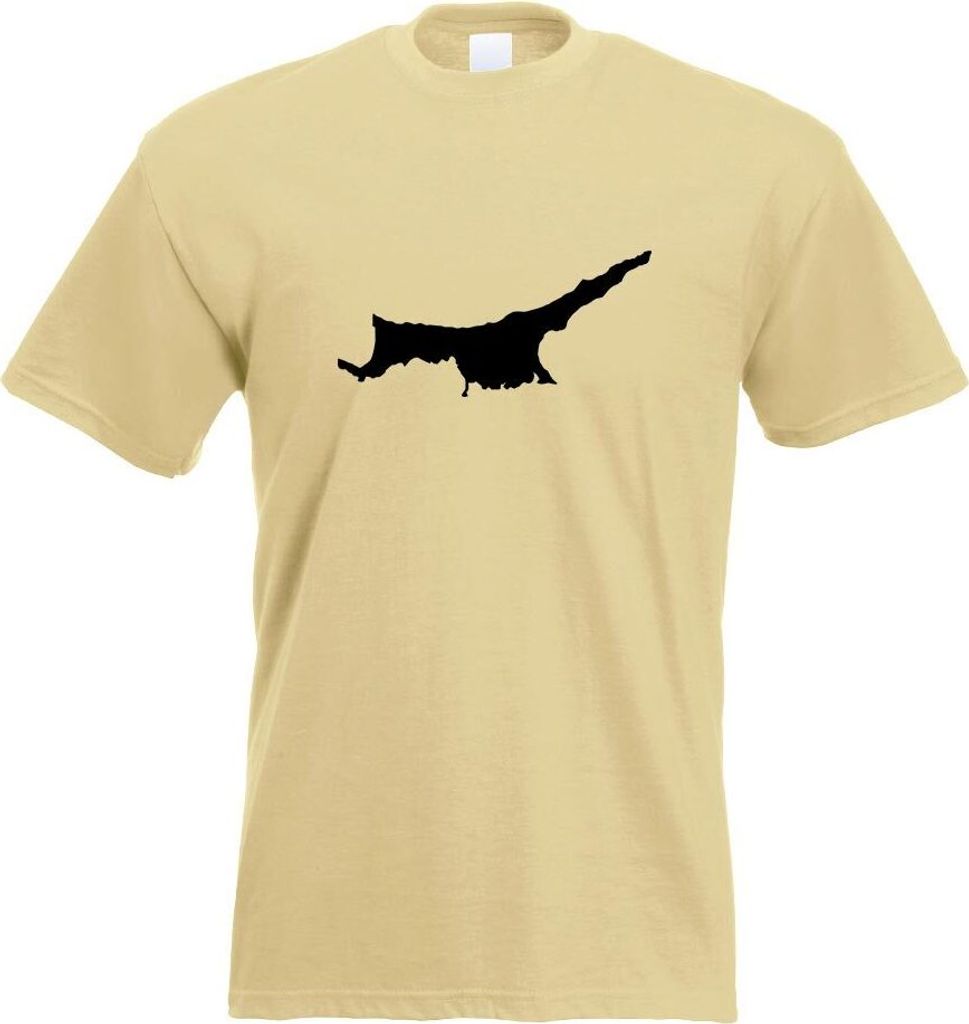 Kiwistar - T-Shirt - Khaki - Nordzypern Umriss Kontur Herren Funshirt Bedruckt Design Sprüche Spruch Motive - mit Motiv Bedruckt - Funshirt Design...