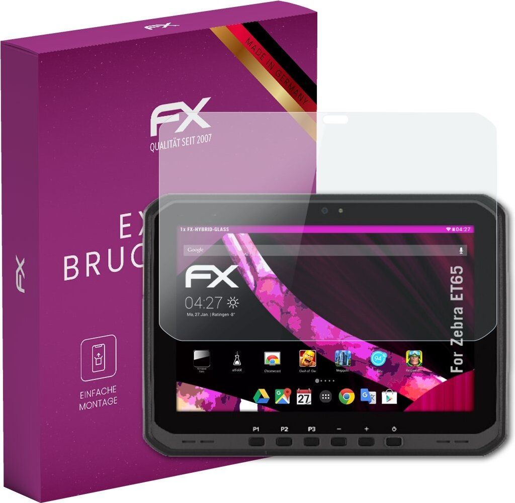 atFoliX FX-Hybrid-Glass Displayfolie kompatibel mit Zebra ET65 Glasfolie