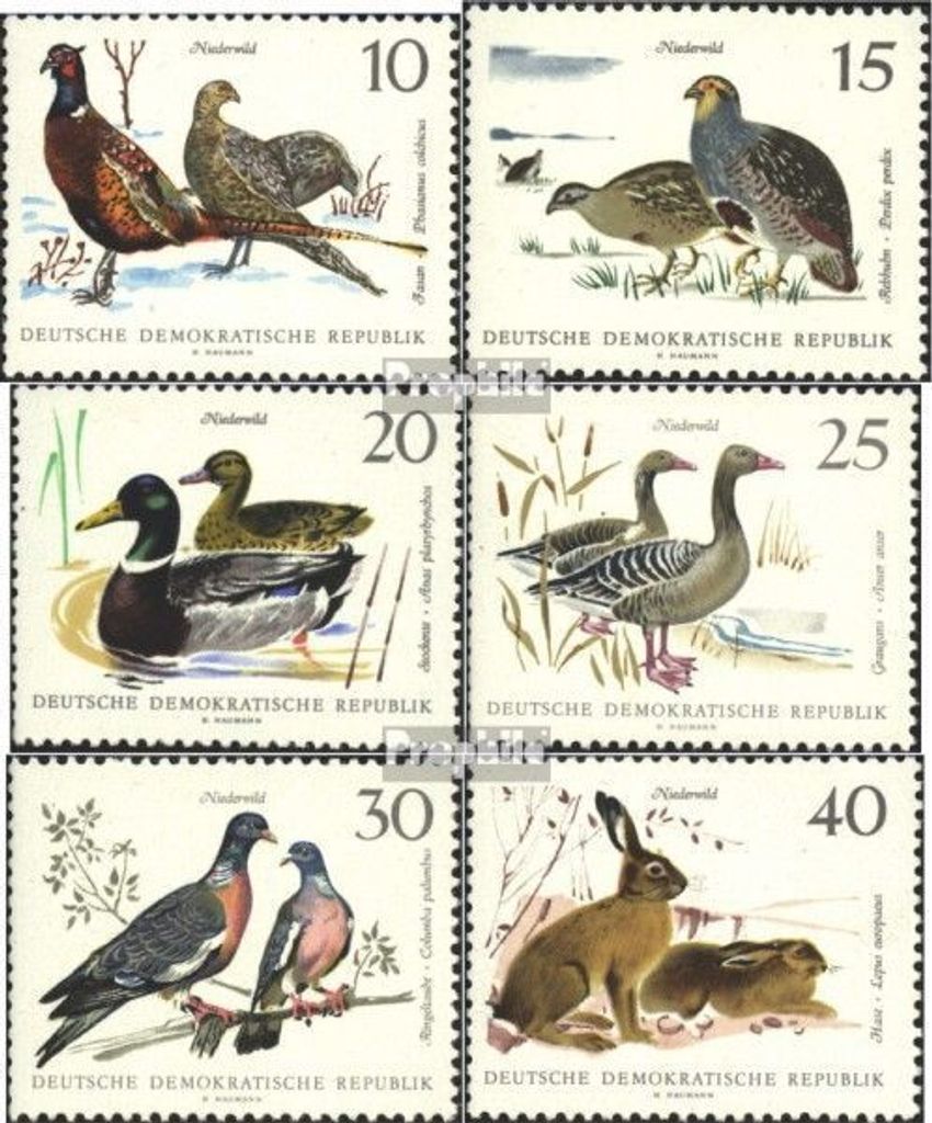Briefmarken DDR 1968 Mi 1357-1362 (kompl.Ausgabe) postfrisch Niederwild