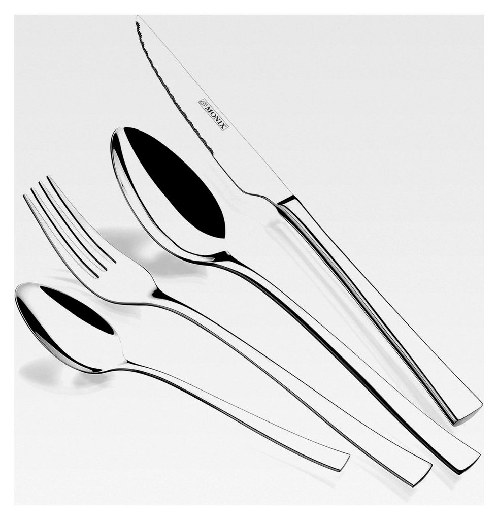 Módena | 24-teiliges Besteckset mit Steakmessern, Edelstahl 18/10, modernes Design, glänzend polierte Oberfläche, Stärke 2,5 mm (6 Personen)