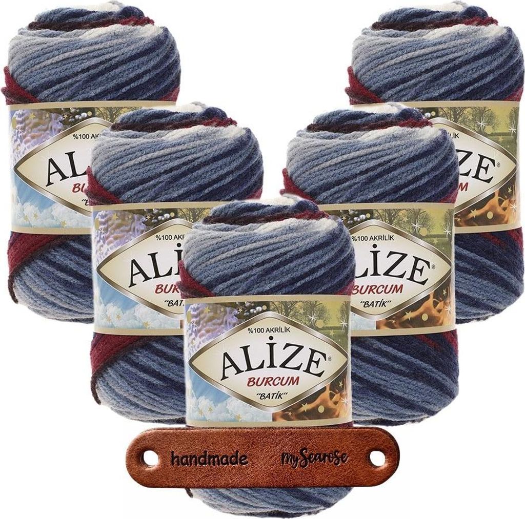 5 x ALIZE Burcum Batik 2978 mit Label