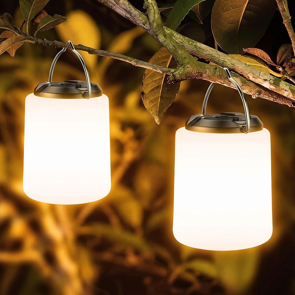 2er Campinglampe Wiederaufladbar, Camping Laterne, 3000K Produktbild 