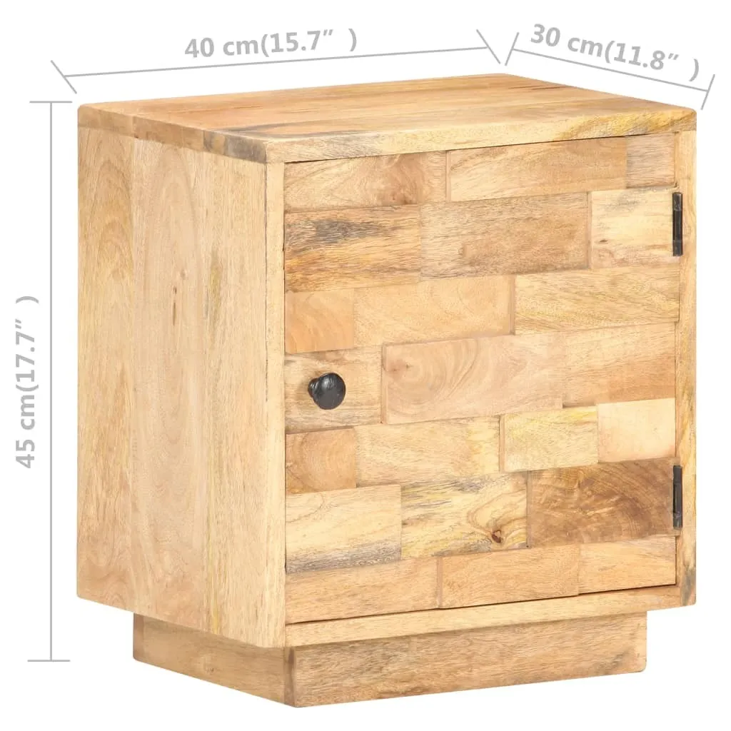 Table de nuit artisanale bois de manguier massif 40x30x45 cm durable