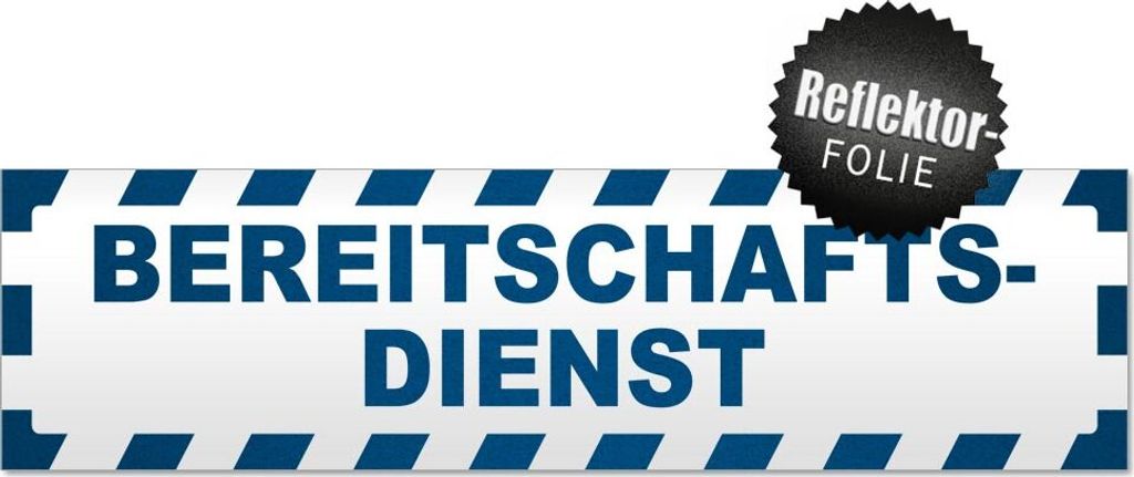Bereitschaftsdienst gestreift Magnetschild Schild magnetisch
