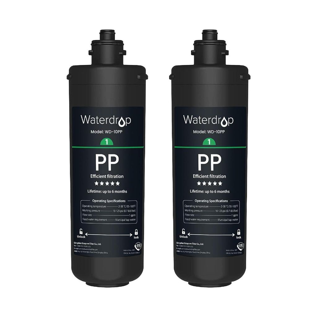 Two water filters are shown side-by-side against a white background.