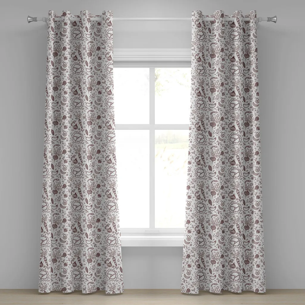 Tenda 2 Pannelli ABAKUHAUS Marrone Bianco Verdure 280 x 245 cm