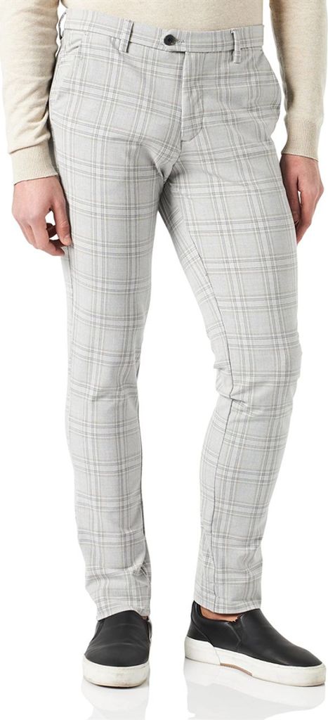 Jack & Jones 12205776, Chino, Erwachsener, Grau, Elasthan, Polyester, Viskose, Nicht bleichen, Nicht im Wäschetrockner trocknen