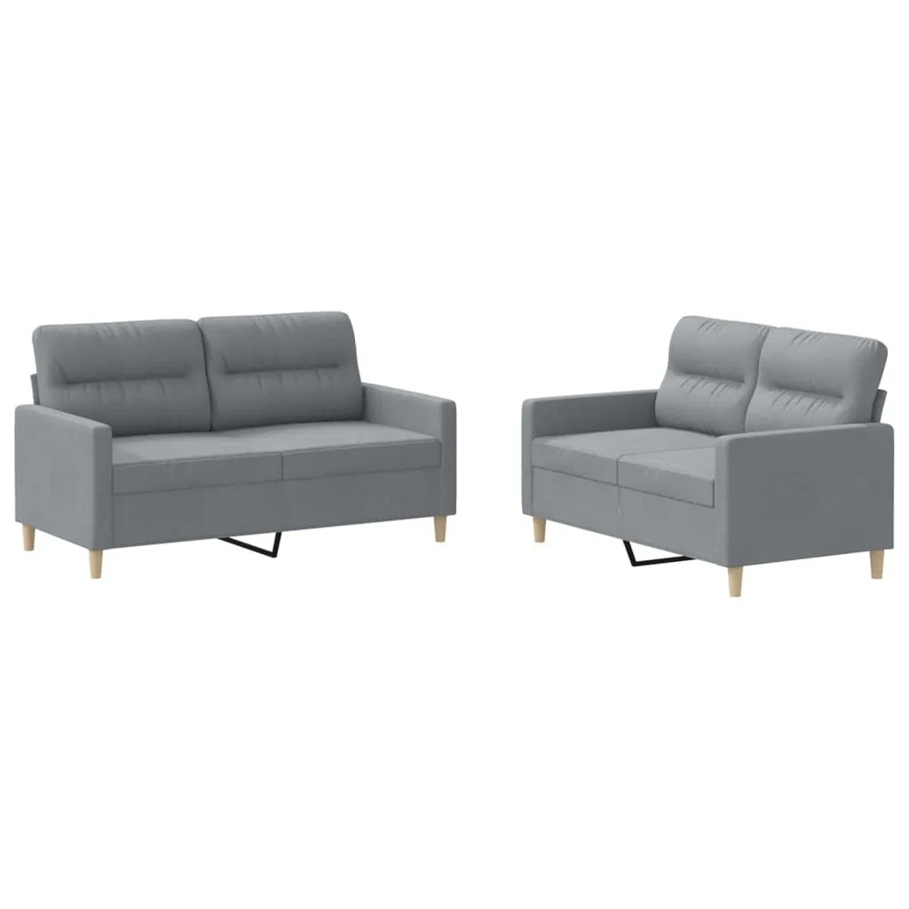 Ensemble canapés gris clair tissu : confort durable et entretien facile