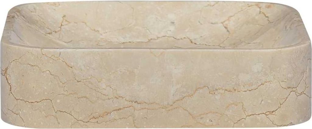 vidaXL Umyvadlo krémové 40x40x10 cm mramor Obrázek produktu 