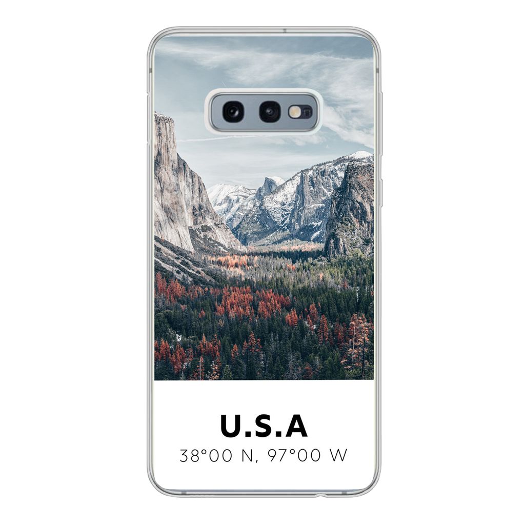 MuchoWow Handyhülle Schutzhülle Hülle für Samsung Galaxy S10e Yosemite - Amerika - Wyoming - Wald - Berge Silikon Softcase Handy Hülle - Handy