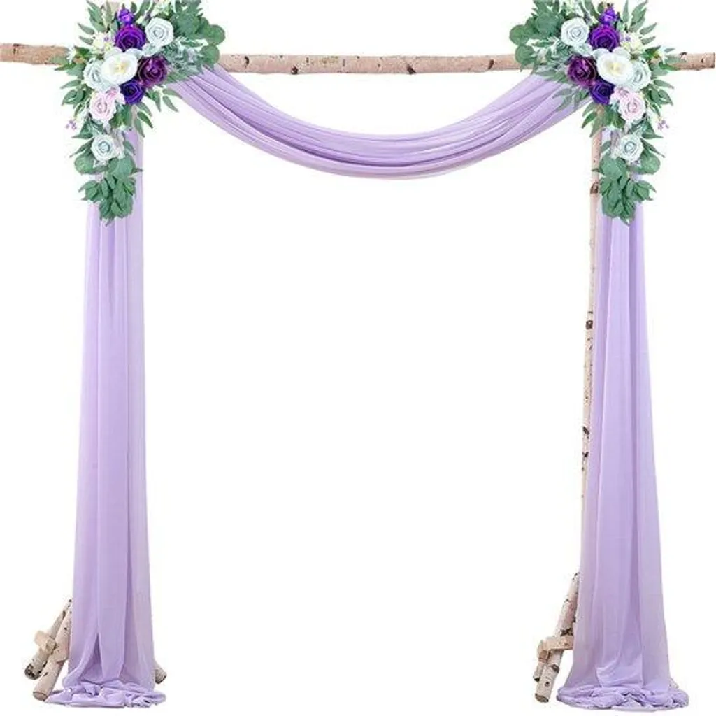 Drapé de mariage en gaze violette 10m, voile suspendu pour cérémonie