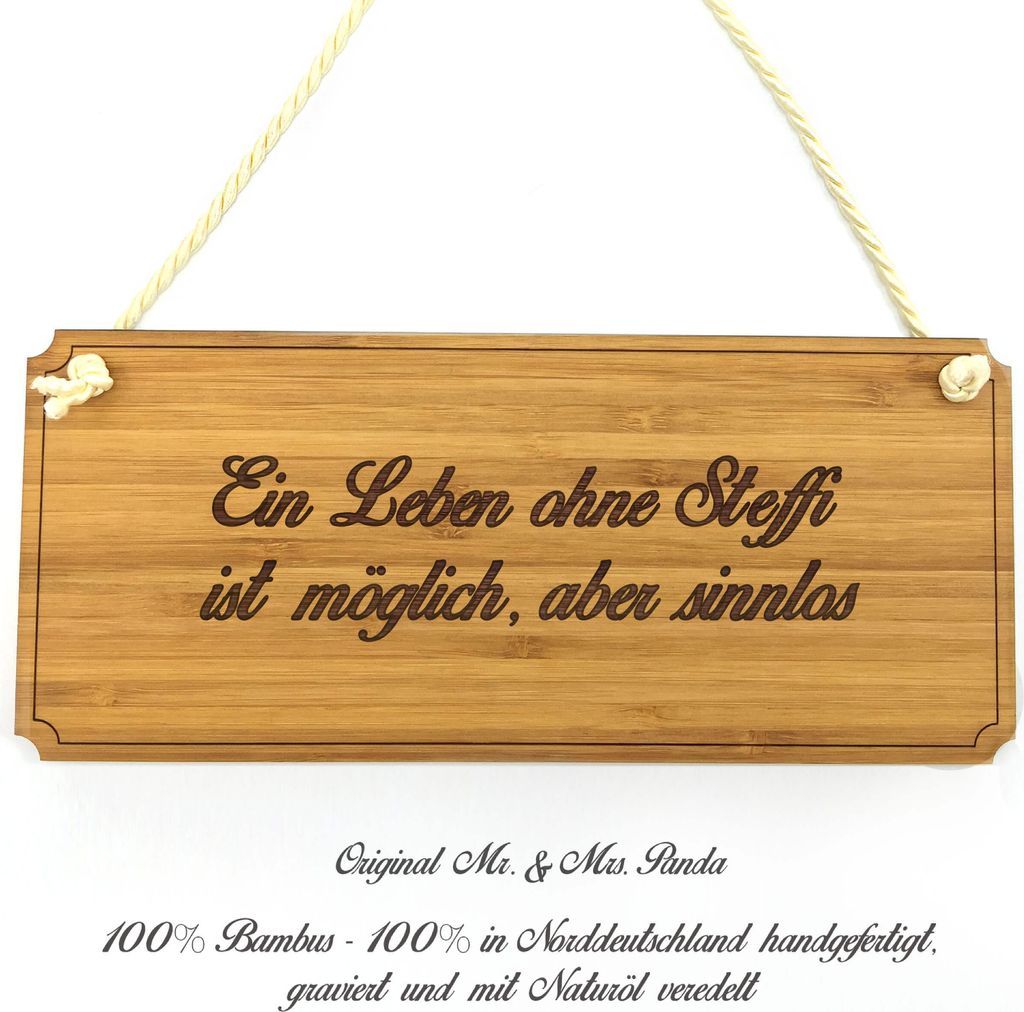 Mr. & Mrs. Panda Schild Steffi - Geschenk, Türschild, Infotafel, Wegweiser, Graviert, Shabby, Landhaus, Geschenkidee, wandtafel, Firmenschild