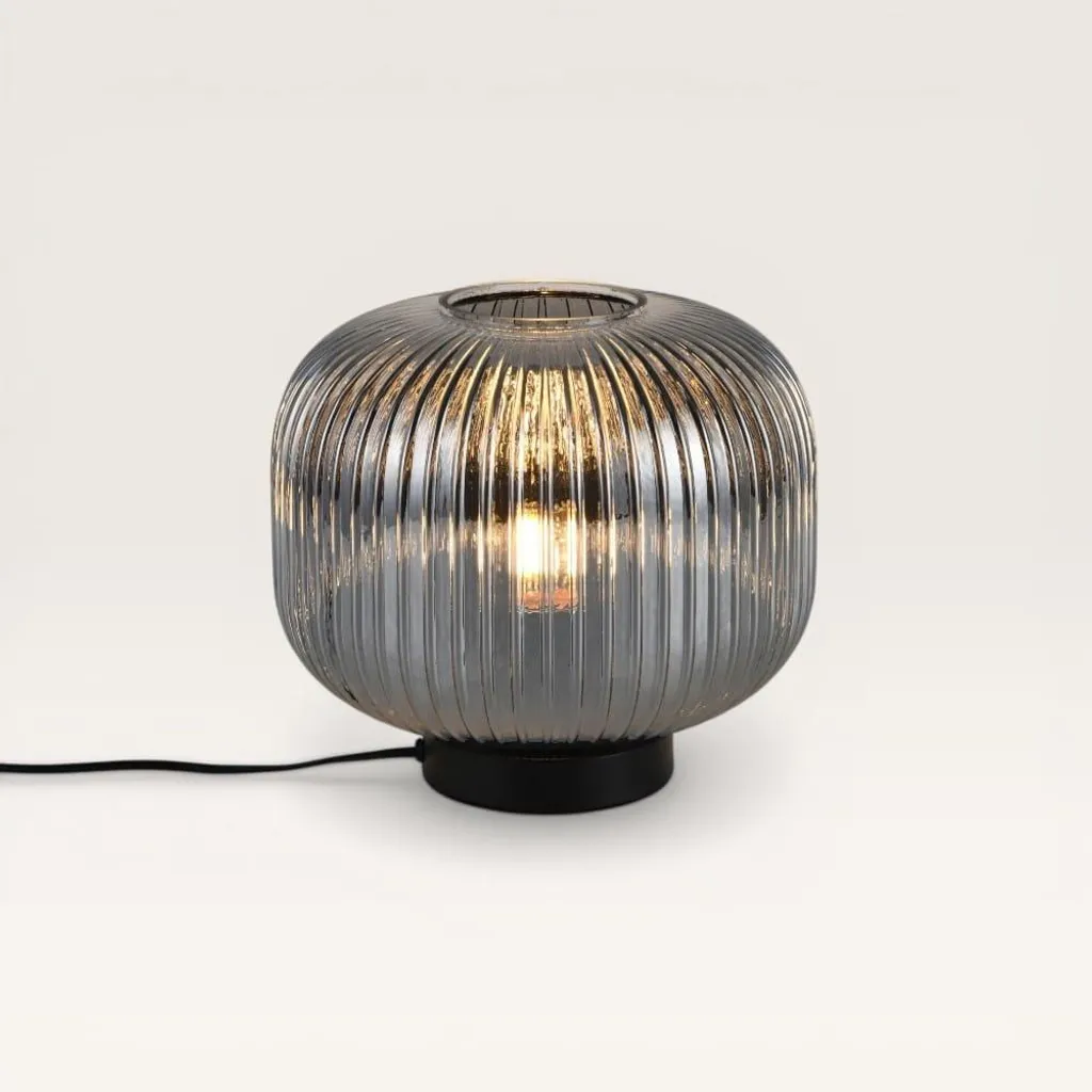 Lampe de table anti-éblouissement verre fumé pour éclairage doux