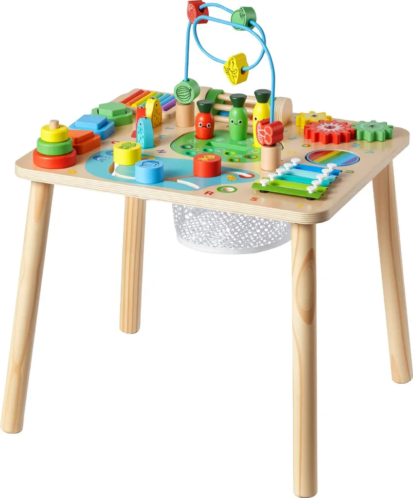 Table d'apprentissage Montessori 13 en 1 en bois naturel pour bébés