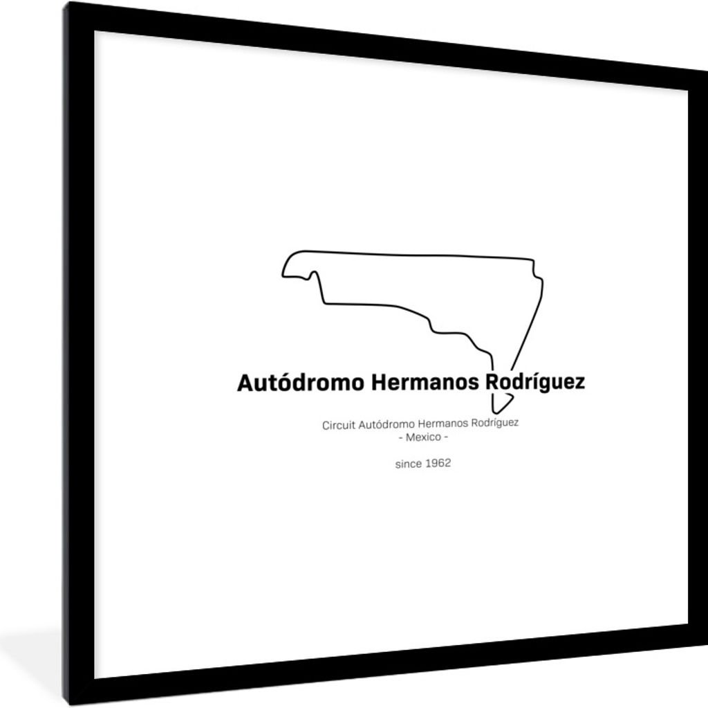 MuchoWow Gerahmtes Poster Formel 1 - Mexiko - Rennstrecke 40x40 cm - Poster mit Schwarzem Bilderrahmen Wandposter Rahmen Foto Bilder - Poster - P...