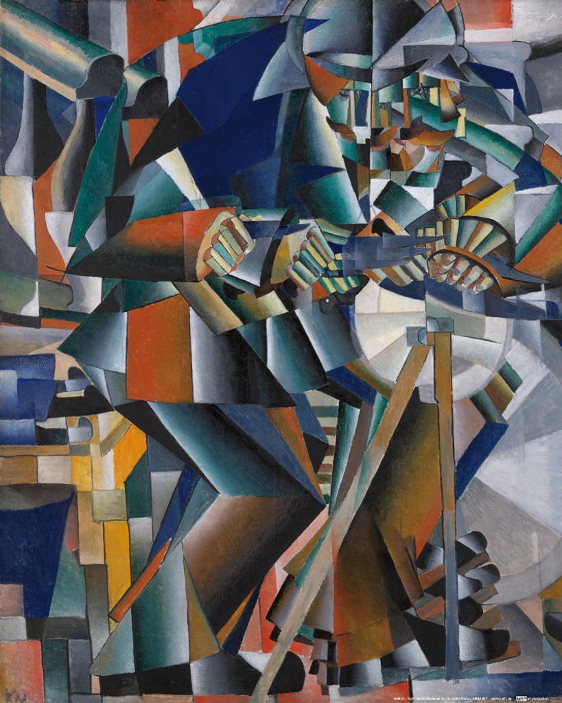 Kasimir Malewitsch Kunstdruck Bild - Der Messerschleifer Prinzip des Flimmerns, 1913 (50 x 40 cm)