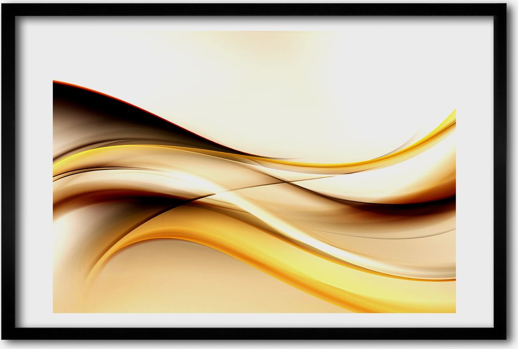 Bild 60x40 MDF-Rahmen, Wandkunst abstrakte Wellen