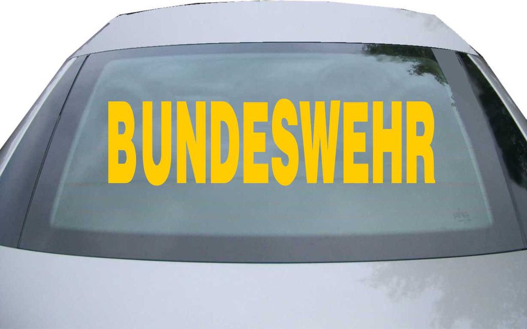 Indigos UG - Aufkleber Heckscheibe & Motorklappe DE2639 - gold - 600x160 mm - Bundeswehr in grau - Auto Scheiben Fenster Heckklappe Tuning Racing J...