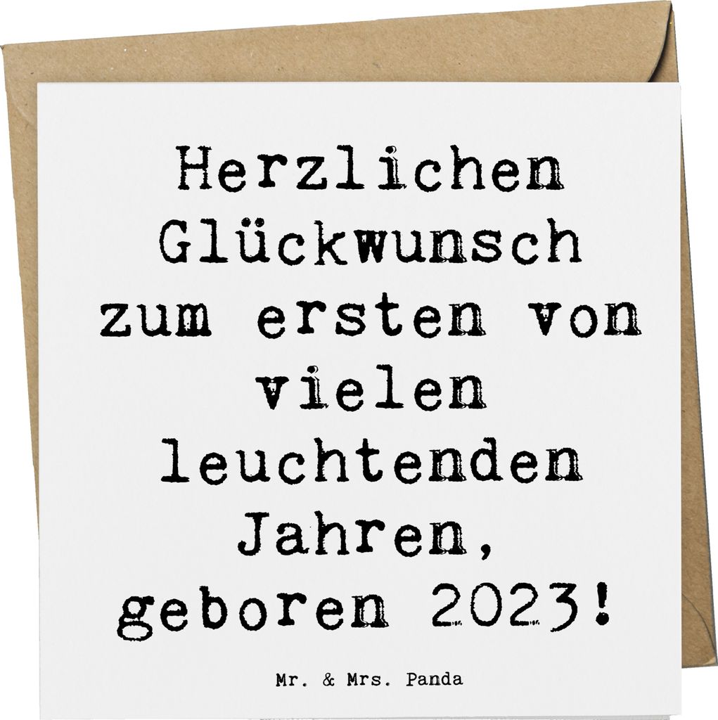 Mr. & Mrs. Panda Deluxe Karte Spruch 2023 Geburtstag - Weiß - Geschenk, Grußkarte, Familienglück, leuchtende Zukunft, Geburtstagsgeschenk, Happy...