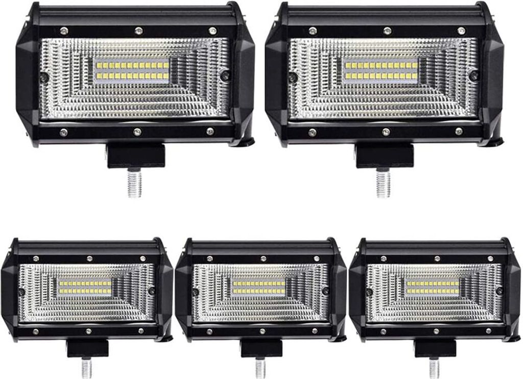 Greenmigo 5X LED Arbeitsscheinwerfer 72W Zusatzscheinwerfer IP67 Wasserdicht Offroad Scheinwerfer 12V 24V Auto Arbeitslicht