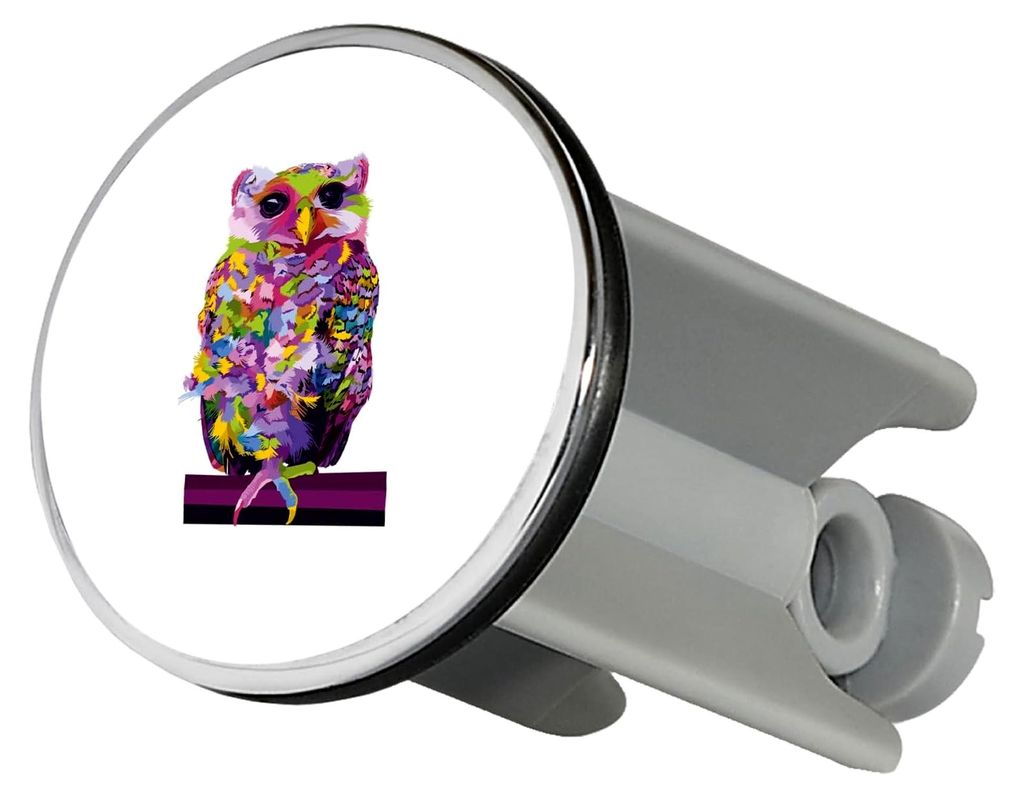 Waschbeckenstöpsel Eule bunt 4cm für Waschbecken Produktbild 