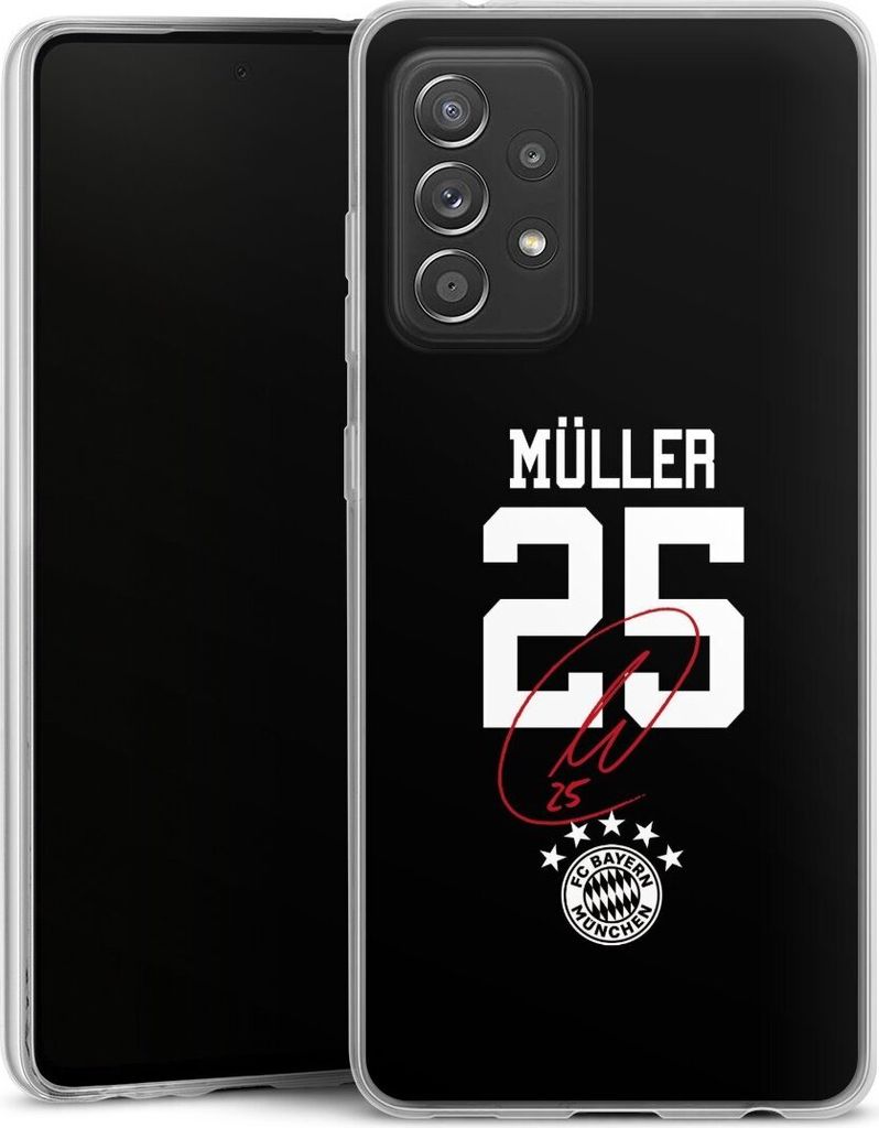 DeinDesign Slim Hülle für Samsung Galaxy A52 5G Silikon Case Ultra Dünn Handyhülle FC Bayern München FCB Thomas Müller