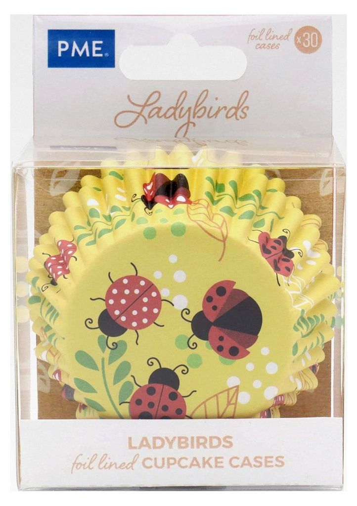 Cupcake-Förmchen, Marienkäfer, mit Folie ausgekleidet, Metallic, 30 Stück