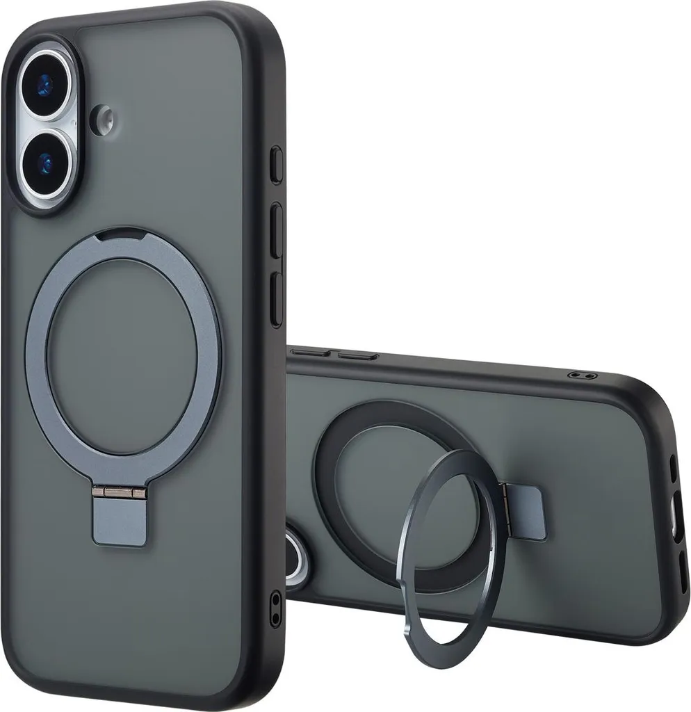 Cover iPhone 17 Accezz Nero MagSafe Ring Stand - Accessorio Premium