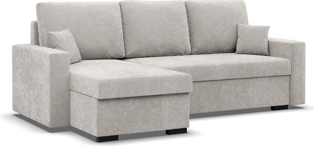 Ecksofa ZUNO mit Schlaffunktion, Links, Hellgrau, Schlaffläche 200x140cm