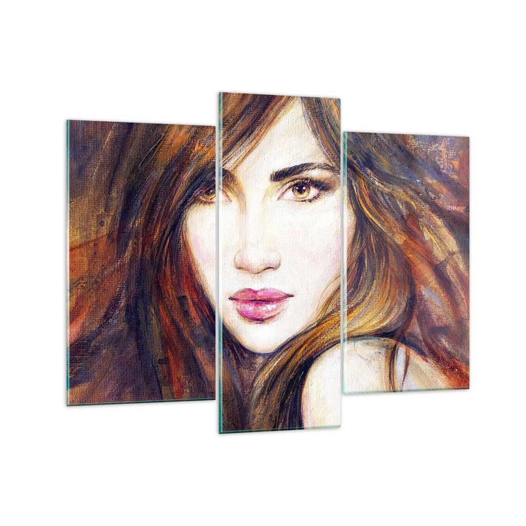Bilder auf glas - Frau Gesicht Lippen - 130x100cm - Glasbilder - Wandbilder - Kunstdruck - zum Aufhängen bereit - Wanddekoration aus Glas - Glas B...