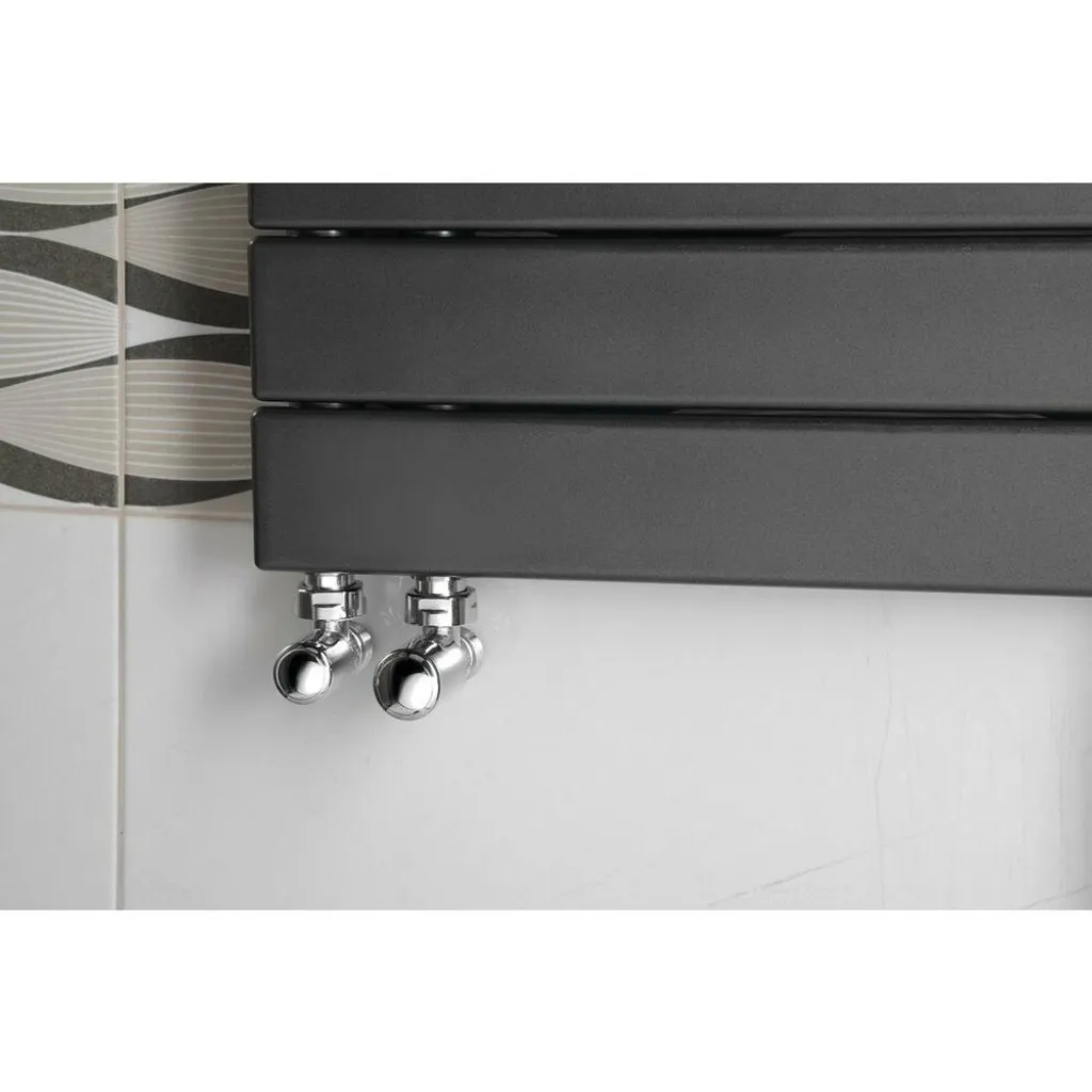 Kit de raccordement pour sèche-serviette et radiateur angle chrome - 2