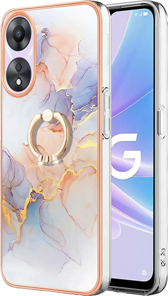 Custodia per Tutta la Famiglia Oppo A78 5G Grigio con Anello