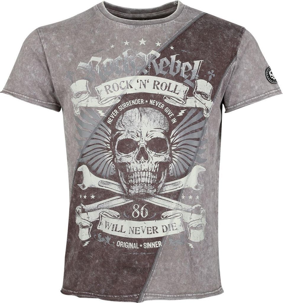 Rock Rebel by EMP Herren Skulls & Details grau XXL
