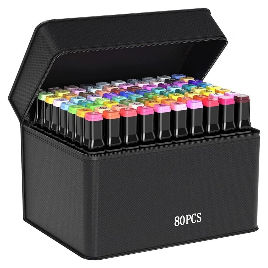 Filzstift 80+2 Farben Filzstifte Set,Twin Tip Produktbild 