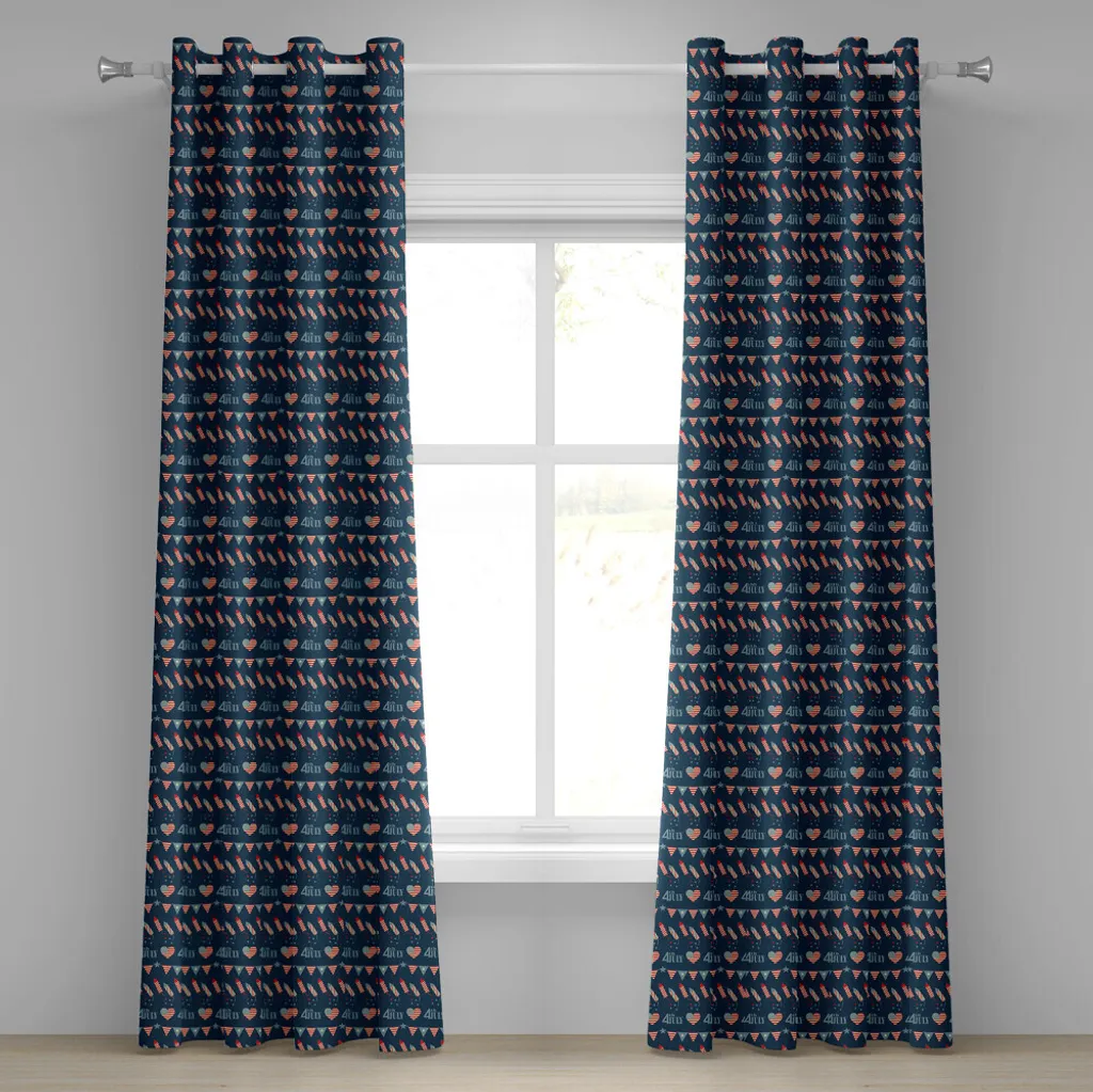 Rideau pour Décoration de Vacances de Juillet Thème USA 280 x 245 cm