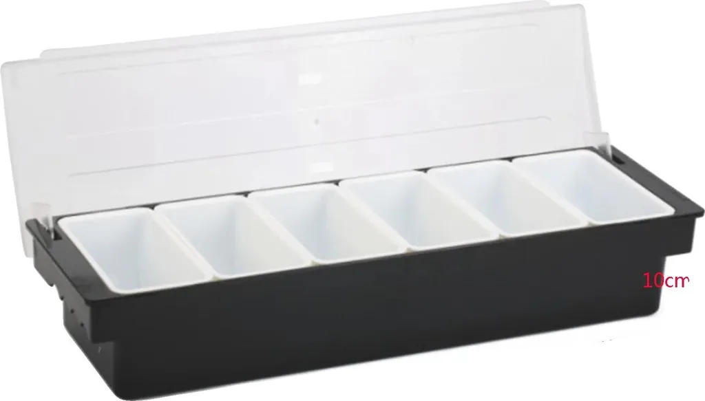 Organizer Condimenti 6 Vaschette: Contenitore Professionale Nero