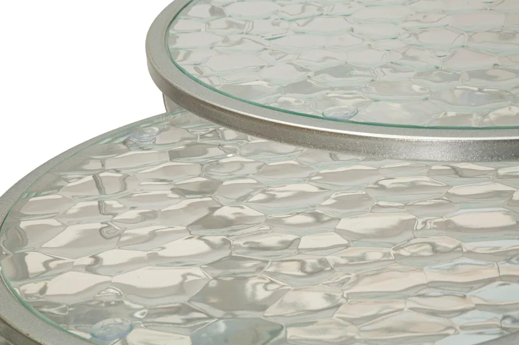 Table Basse Noah Argent 70cm (4 pcs) - Gain de Place et Design Modulable