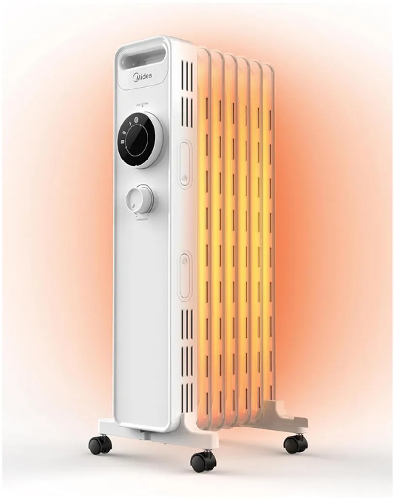 Chauffage d'Appoint Bain d'Huile 1500W Midea Idéal Chambre et Salon