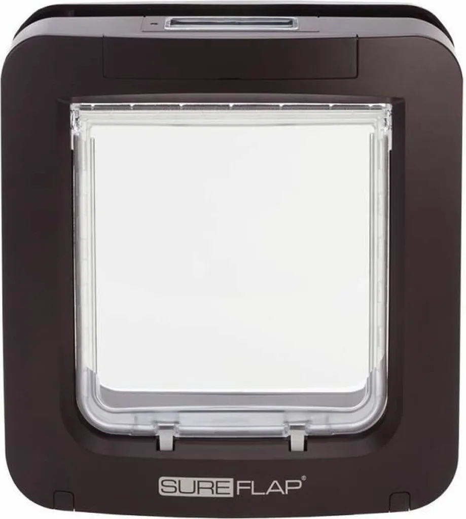 Chatière SureFlap Marron et Transparente - Accès Sécurisé pour Chats