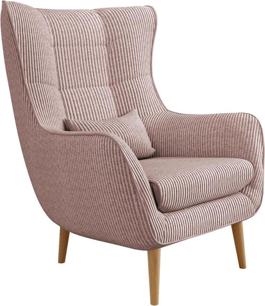MIRJAN24 Polstersessel Estjano Cord, Ohrensessel, Relaxsessel, Stilvoll Wohnzimmer Sessel (Farbe: Poso 52)