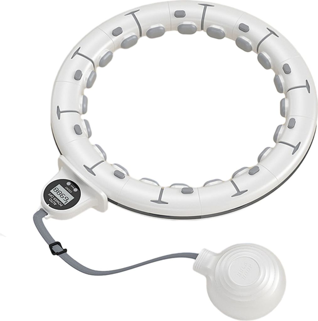 Gewichteter Infinity Smart Fitness Hoop mit 24 abnehmbaren Knoten, Gewichtsanzeige, Abnehm-Hoop für Frauen, 2-in-1 Bauchmuskel-Fitnessgerät mit M...