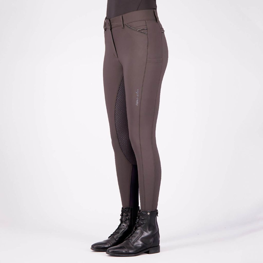 Euro-Star Reithose Damen Full-Grip ESArista Sparkle FS 2023 Vollbesatzreithose Mocca 40