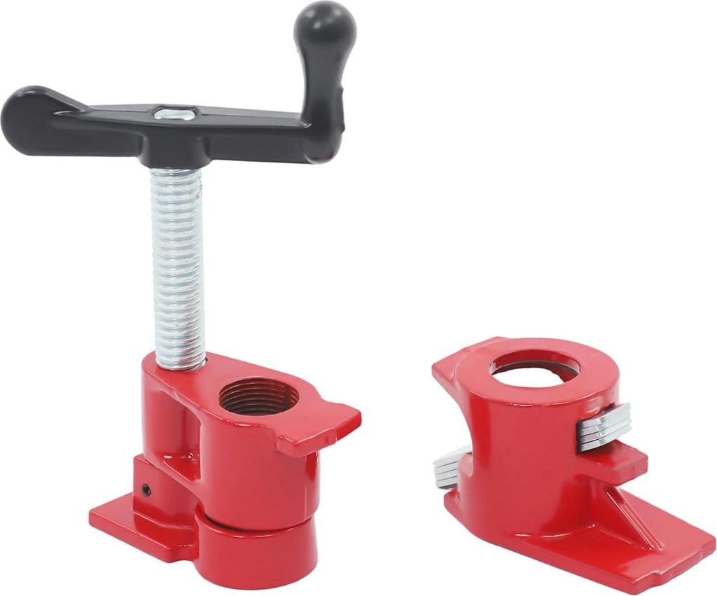 Rohrzwingen - 6er Set - Für 26,5 mm Gewinderohre - Ergonomischer Griff - Schwerlast aus Eisen - Größe 8×5×18 cm, Basis 10×5×5 cm - Für Möb...