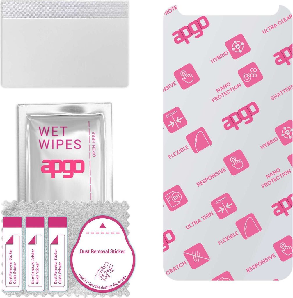 apgo Ultra-klar Hybrid Schutzglas kompatibel mit Motorola Moto E6 Play, Flexible Nano Glass, toller Ersatz für Hartglas, kratzfester Displayschutz...