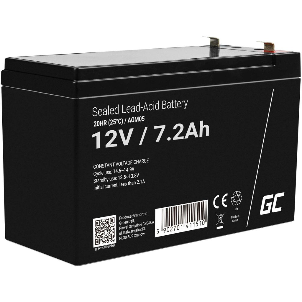 Green Cell AGM05 Batterie AGM 12V 7.2Ah Image du produit 