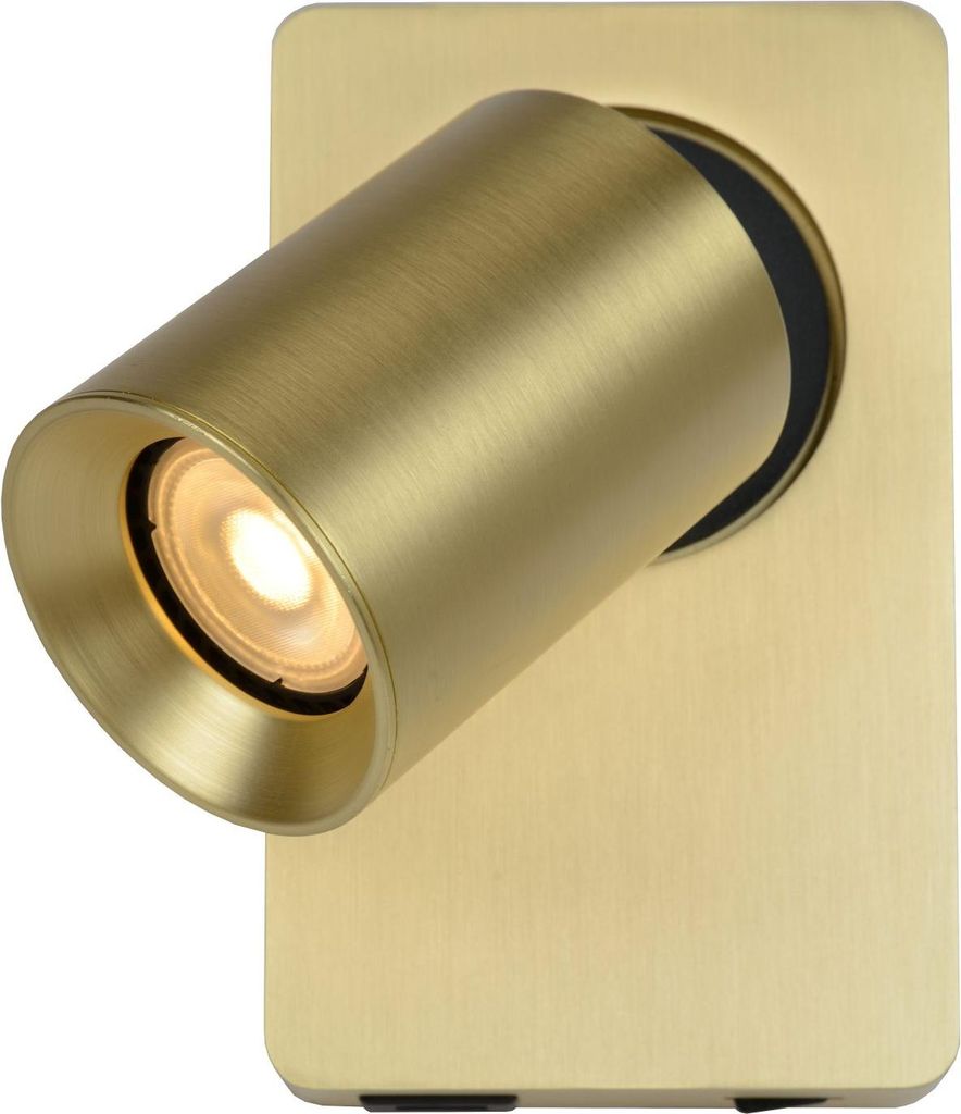 Wandspot Aluminium GU10 2200 K warmweißes Licht 320 lm verstellbar in Messing Modern