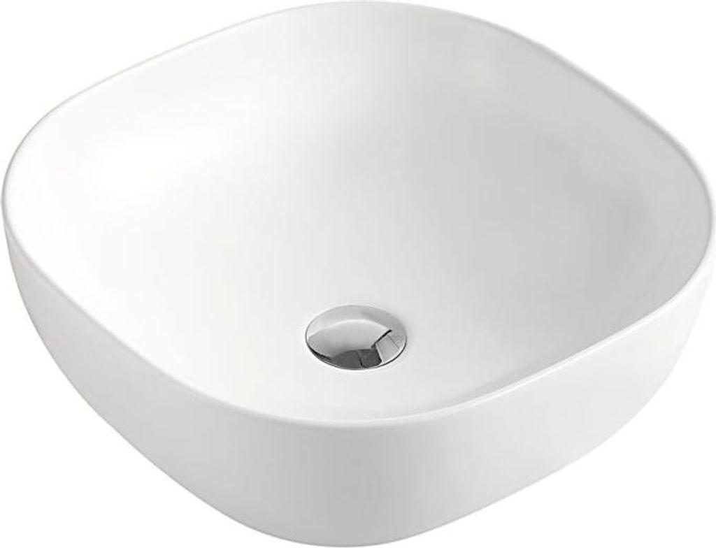 Beitz & Walz AqvaCeramica Aufsatzbecken "Schale" o. Überl. 420 x 420 mm mattweiß